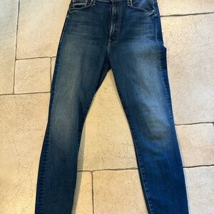 MOTHER denim high waisted ankle fray in high fidelity